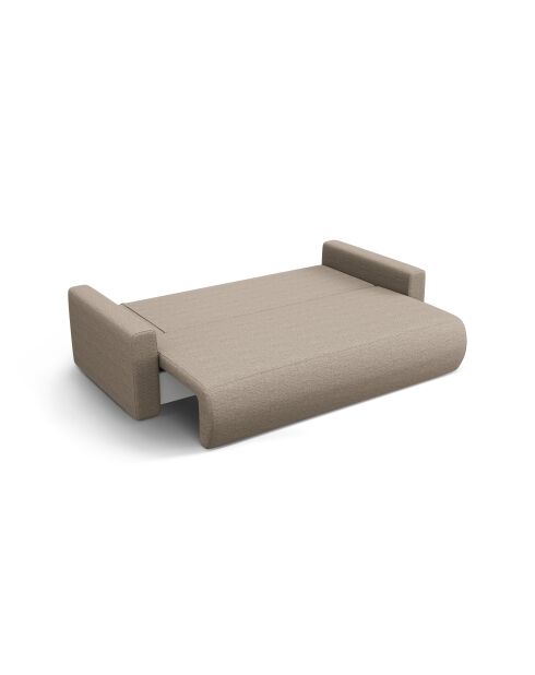 Canapé convertible avec coffre de rangement Belfast 3 places beige foncé - 238x105x84 cm