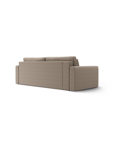 Canapé convertible avec coffre de rangement Belfast 3 places beige foncé - 238x105x84 cm