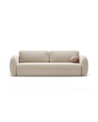 Canapé convertible avec coffre de rangement Tonale 3 places beige foncé - 262x105x88 cm