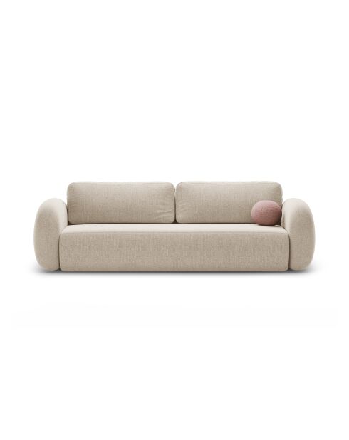 Canapé convertible avec coffre de rangement Tonale 3 places beige foncé - 262x105x88 cm