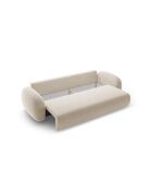 Canapé convertible avec coffre de rangement Tonale 3 places beige foncé - 262x105x88 cm