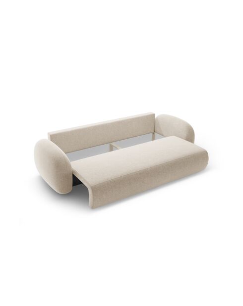 Canapé convertible avec coffre de rangement Tonale 3 places beige foncé - 262x105x88 cm