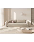 Canapé convertible avec coffre de rangement Tonale 3 places beige foncé - 262x105x88 cm