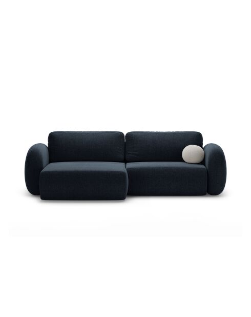 Canapé d'angle convertible avec rangement Tonale 4 places bleu marine - 262x149x88 cm