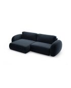 Canapé d'angle convertible avec rangement Tonale 4 places bleu marine - 262x149x88 cm
