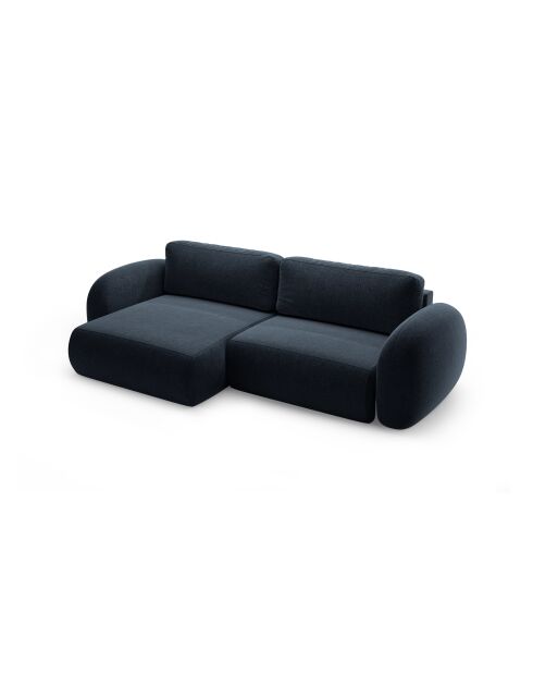 Canapé d'angle convertible avec rangement Tonale 4 places bleu marine - 262x149x88 cm