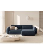 Canapé d'angle convertible avec rangement Tonale 4 places bleu marine - 262x149x88 cm