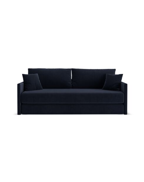 Shannon 3-zits fluwelen slaapbank koningsblauw - 209x94x87 cm