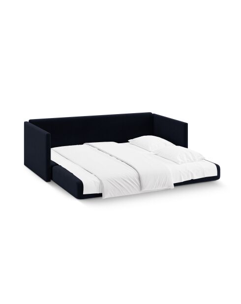 Shannon 3-zits fluwelen slaapbank koningsblauw - 209x94x87 cm