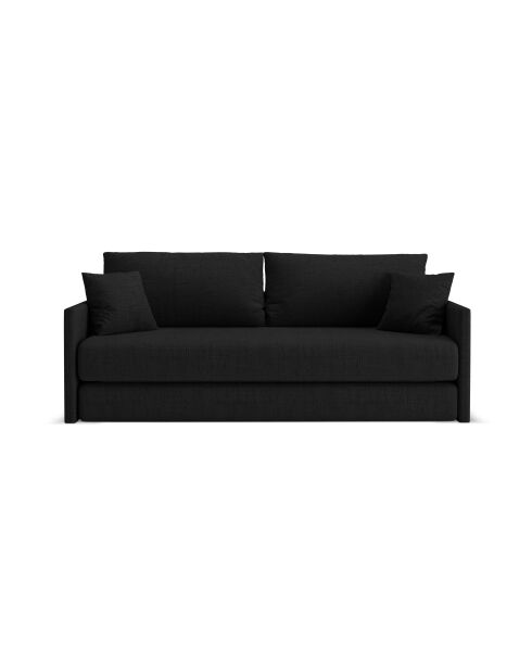 Shannon 3-zits zwarte slaapbank - 209x94x87 cm