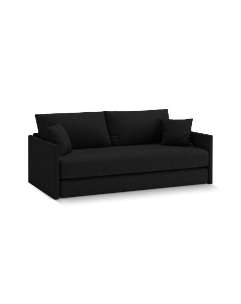 Shannon 3-zits zwarte slaapbank - 209x94x87 cm