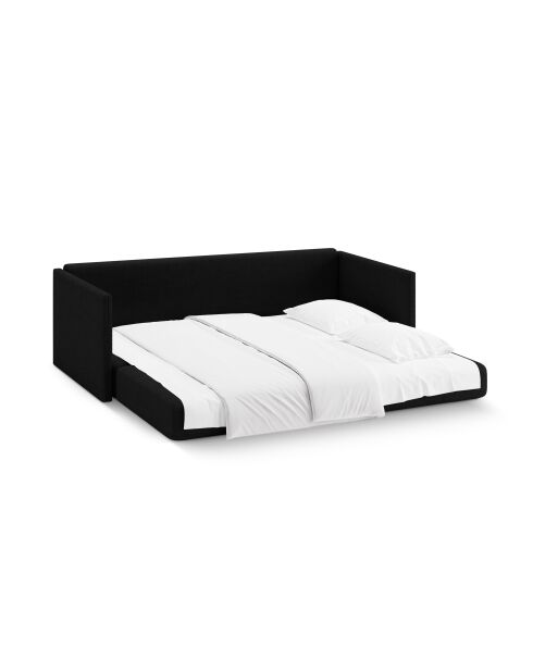 Shannon 3-zits zwarte slaapbank - 209x94x87 cm