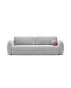 Canapé velours convertible avec coffre de rangement Tonale 3 places gris - 262x105x88 cm
