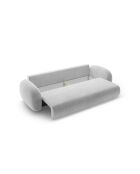 Canapé velours convertible avec coffre de rangement Tonale 3 places gris - 262x105x88 cm