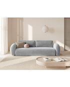 Canapé velours convertible avec coffre de rangement Tonale 3 places gris - 262x105x88 cm