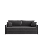 Canapé convertible velours Shannon 3 places gris foncé - 209x94x87 cm