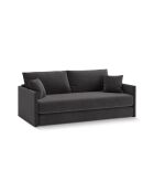 Canapé convertible velours Shannon 3 places gris foncé - 209x94x87 cm
