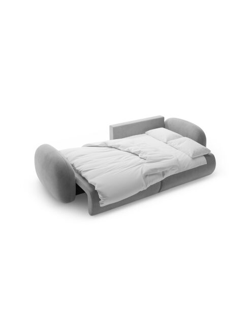 Canapé d'angle en velours convertible avec rangement Tonale 4 places gris foncé - 262x149x88 cm
