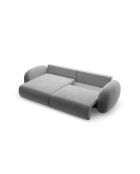 Canapé d'angle en velours convertible avec rangement Tonale 4 places gris foncé - 262x149x88 cm