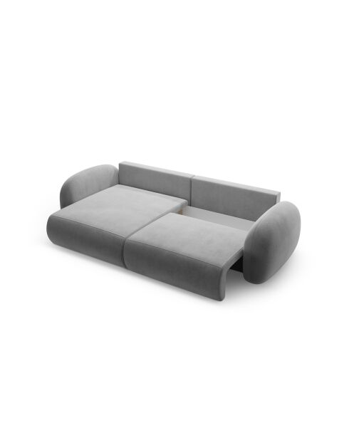 Canapé d'angle en velours convertible avec rangement Tonale 4 places gris foncé - 262x149x88 cm