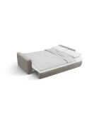 Canapé d'angle en velours convertible avec rangement Belfast 3 places gris chaud - 240x149x84 cm
