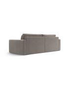 Canapé d'angle en velours convertible avec rangement Belfast 3 places gris chaud - 240x149x84 cm