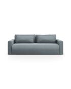 Divano trasformabile Belfast in velluto a 3 posti con contenitore blu grigio - 238x105x84 cm