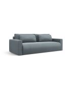 Divano trasformabile Belfast in velluto a 3 posti con contenitore blu grigio - 238x105x84 cm
