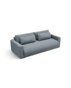 Divano trasformabile Belfast in velluto a 3 posti con contenitore blu grigio - 238x105x84 cm