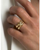 18-karaats geelvergulde ring van 925 zilver