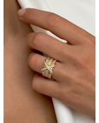 18-karaats geelvergulde ring van 925 zilver