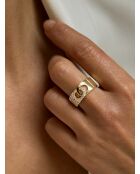 18-karaats geelvergulde ring van 925 zilver