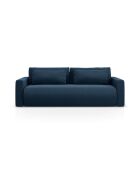 Canapé velours convertible avec coffre de rangement Belfast 3 places bleu roi - 238x105x84 cm