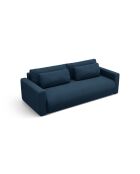 Canapé velours convertible avec coffre de rangement Belfast 3 places bleu roi - 238x105x84 cm