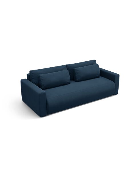 Canapé velours convertible avec coffre de rangement Belfast 3 places bleu roi - 238x105x84 cm