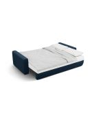 Canapé velours convertible avec coffre de rangement Belfast 3 places bleu roi - 238x105x84 cm