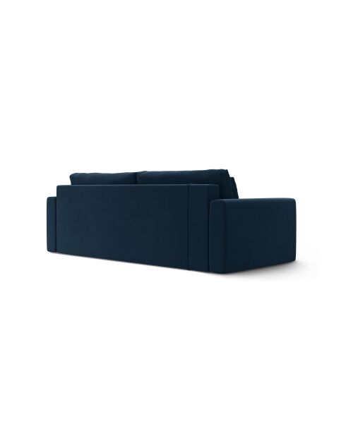 Canapé velours convertible avec coffre de rangement Belfast 3 places bleu roi - 238x105x84 cm