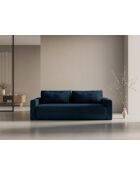 Canapé velours convertible avec coffre de rangement Belfast 3 places bleu roi - 238x105x84 cm