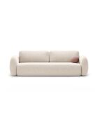 Canapé convertible avec coffre de rangement Tonale 3 places beige clair - 262x105x88 cm
