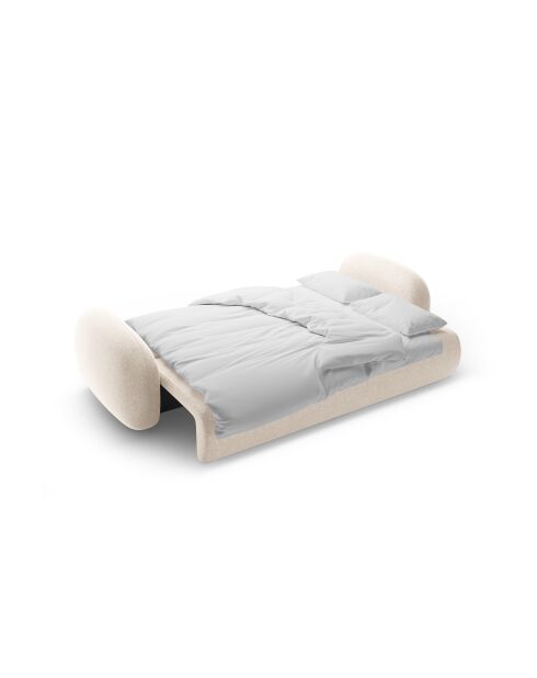 Canapé convertible avec coffre de rangement Tonale 3 places beige clair - 262x105x88 cm