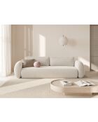 Canapé convertible avec coffre de rangement Tonale 3 places beige clair - 262x105x88 cm