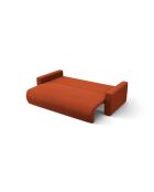 Divano angolare trasformabile Belfast in velluto ramato a 3 posti con contenitore - 240x149x84 cm