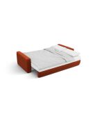 Divano angolare trasformabile Belfast in velluto ramato a 3 posti con contenitore - 240x149x84 cm
