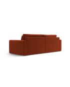 Divano angolare trasformabile Belfast in velluto ramato a 3 posti con contenitore - 240x149x84 cm