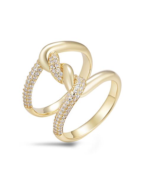18-karaats geelvergulde ring van 925 zilver