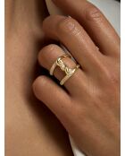 18-karaats geelvergulde ring van 925 zilver