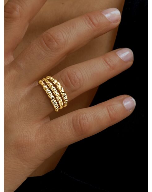 18-karaats geelvergulde ring van 925 zilver