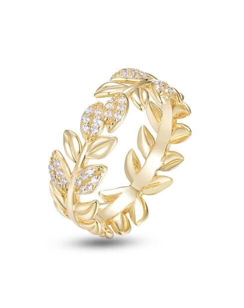 18-karaats geelvergulde ring van 925 zilver