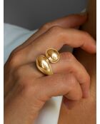 18-karaats geelvergulde ring van 925 zilver