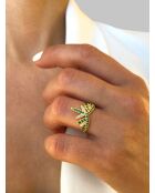 18-karaats geelvergulde ring van 925 zilver